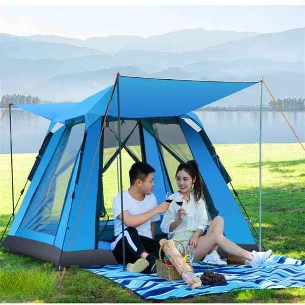 

fly3-4 person camping tent large waterproof outdoor three season trekking hiking picnic portable family beach tents and shelters