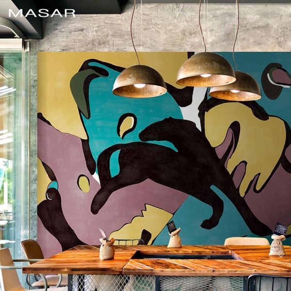 

wallpapers masar abstract animal collage mural children's room kindergarten playground entertainment place internet cafe wallpaper
