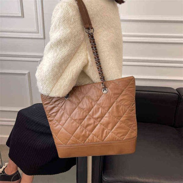 

evening bags fashion chain women's 2021 simple lingge trend tote bag texture armpit shoulder bag