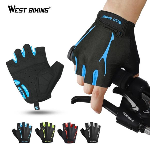 

cycling gloves west biking half finger anti slip breathable mtb road bicycle men women outdoor sports bike, Black