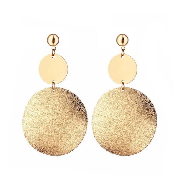 

dangle & chandelier 2021 jewelry exaggerated personality han fan retro geometric frosted all-match earrings, Silver