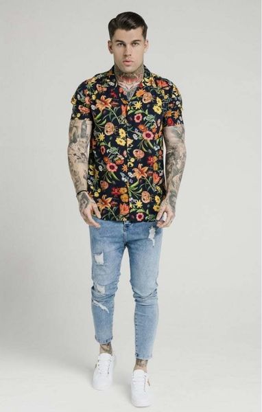 

men's casual shirts siksilk digital shirt, White;black