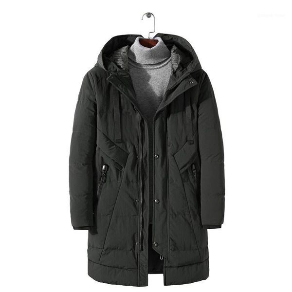 

men's down & parkas winter jacket hooded thick warm coat for men large size windbreaker coats jackets streetwear, Black