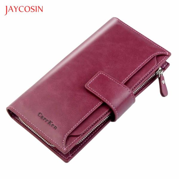 

wallets jaycosin 2021 women's money bag hasp zipper long clips coin purses fashion brand multifunction organizer, Red;black