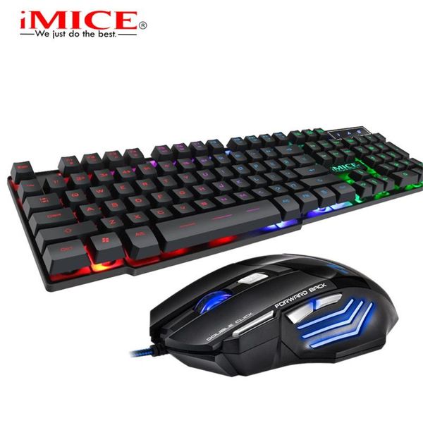 

keyboard mouse combos gaming mechanical for desk104-key and set, rgb backlit rubber keyboard, mouse#g