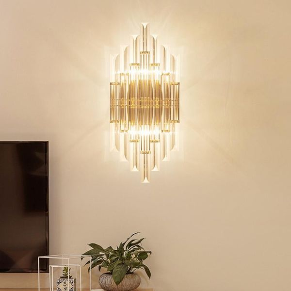 

wall lamp modern crystal glass led nordic bedroom decoration sconce home living room lights for vanity light