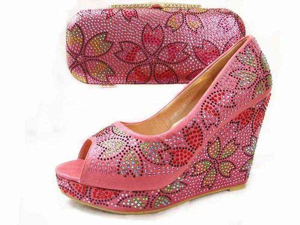 

wedge heels with clutch bag classics designs for women, Black