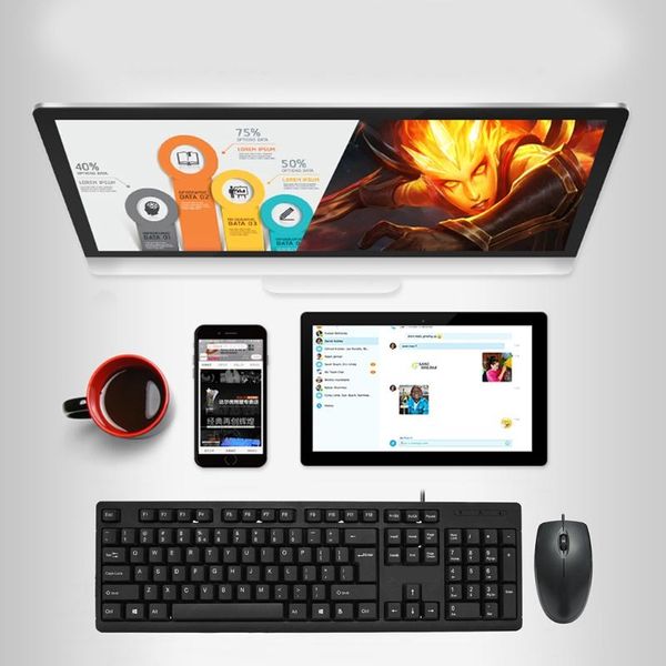 

keyboard mouse combos r58a wired gaming 104 keys & small portable with multimedia for windows