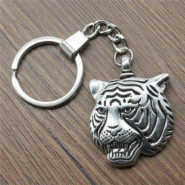 

keychains keyring tiger keychain 45x34mm 2 colors antique bronze silver color plated key chain party souvenir gifts for women