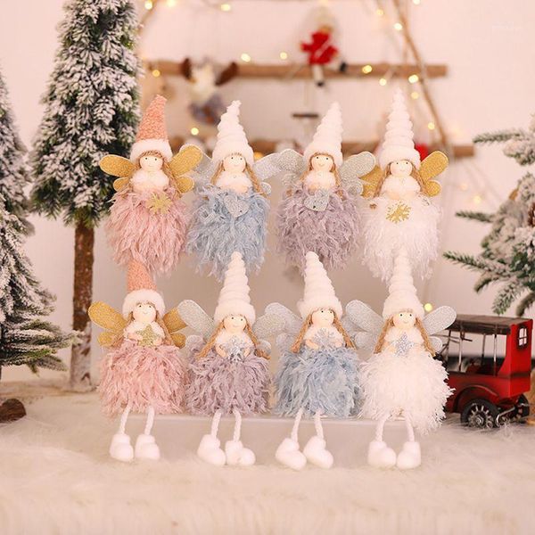 

christmas decorations tree cute angel doll girl pendant wooden navidad year ornaments xmas gift for kids a