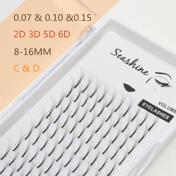 

false eyelashes seashine lashes premade volume fans 2d/3d/5d/6d lash russian eyelash extensions pre made extension pbt silk
