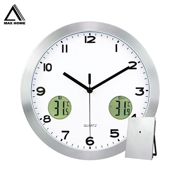 

wall clocks max home clock radio controlled automatic temperature hygrometer quiet design time adjustment scanning