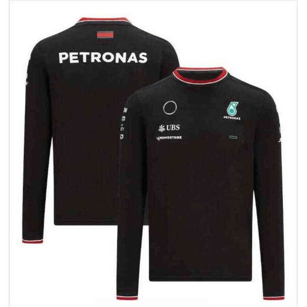 

luxury petronas sweatshirts mens t shirts brand mercedes amg f1 formula one racing women casual long sleeve t-shirts benz lewis hamilton tea, White;black