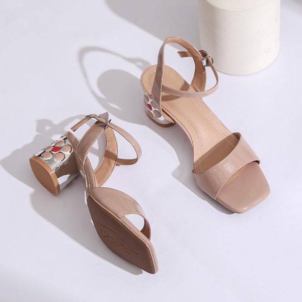 

natural genuine leather women sandals sheepskin insoles summer fashion high heel shoes heels open toe, Black