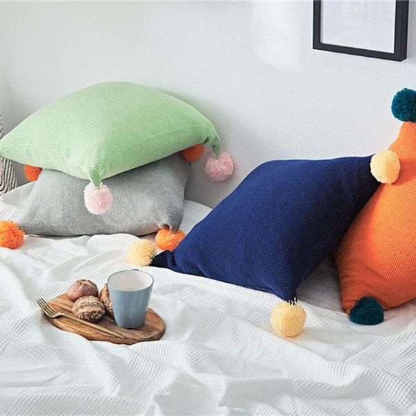 Подушка/декоративная подушка чистого цвета подушка чехла серо -синий оранжевый зеленый чехол 45x45см.