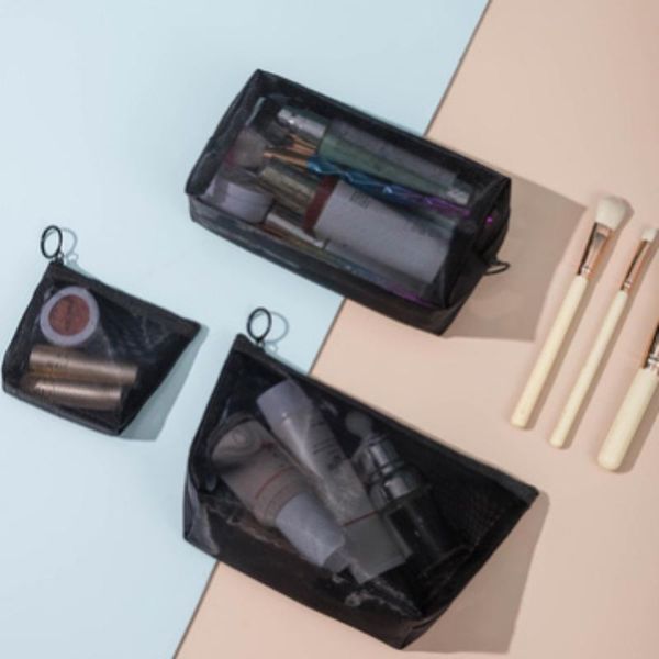 

storage bags women men necessary cosmetic bag transparent travel organizer fashion small large black toiletry makeup pouch