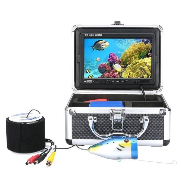 

15m hd 720p underwater fish finder video camera for fishing 7"monitor 38.5mm 12 led fishfinder ip cameras