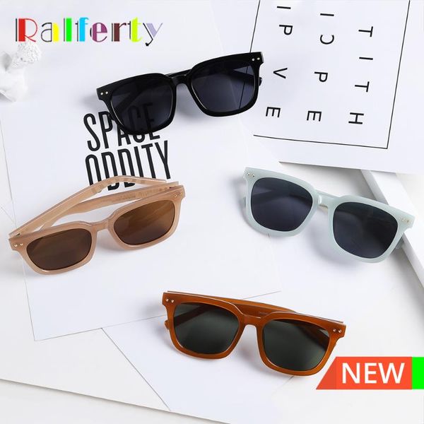 

sunglasses ralferty vintage women 2021 summer fashion luxury designer trendy square shades for uv400 gafas de sol mujer, White;black