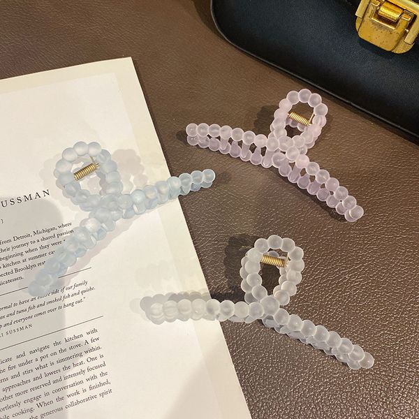 

simple elegant matte hairclaws for female girls big transparent plastic hair clips hair bun makers hair accessories, Slivery;golden
