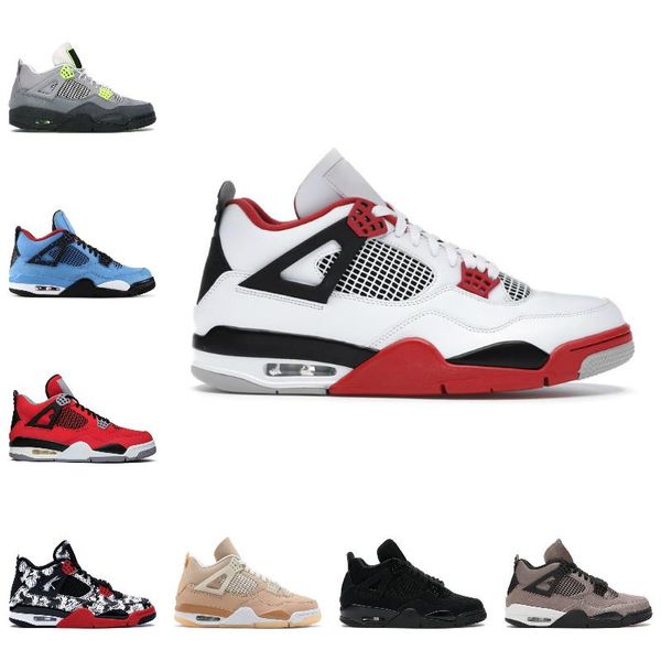 

basketball shoes men women jumpman 4 4s fire red black cat desert moss