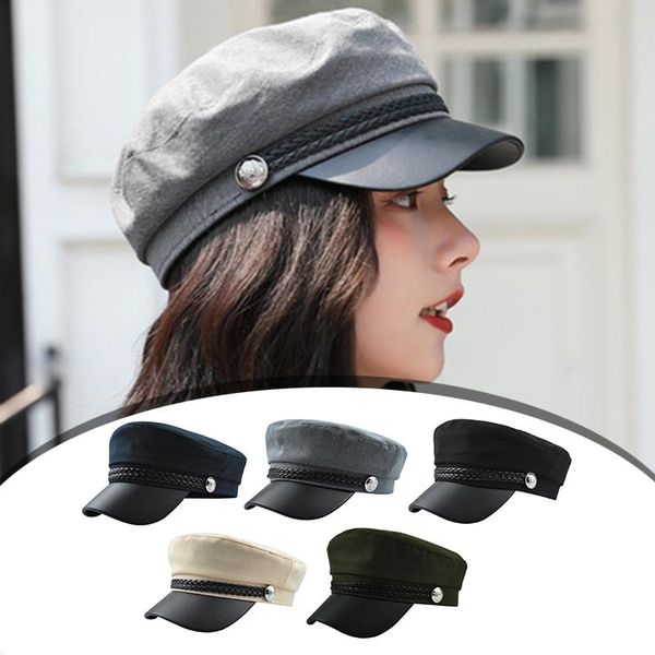 

beanies korean fashion beret flat navy hat ladies retro british style sweet octagonal autumn and winter temperament