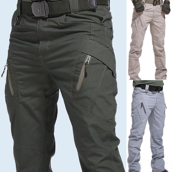 

spring summer men's pants overalls solid casual army pockets trousers cargo men outdoor military male loose, Black