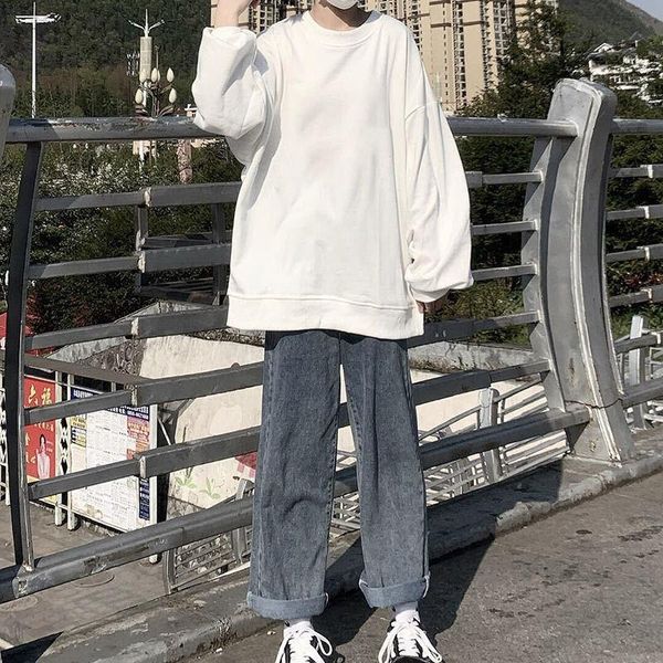 

women's jeans woman pants autumn winter high waist loose straight trousers pantalones vaqueros mujer, Blue