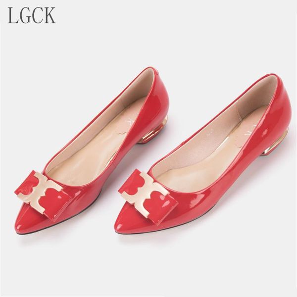 

dress shoes plus size 34-43 genuine leather women patent woman single shallow round tow spring autumn contracted, Black