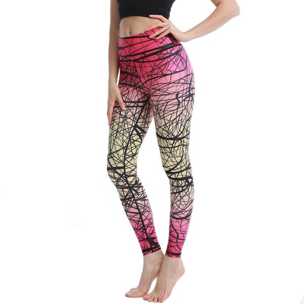 

yoga outfit 2021 women gymwear printed pants stripe sport leggings high waist gym tight female quick dry workout fitness clothes