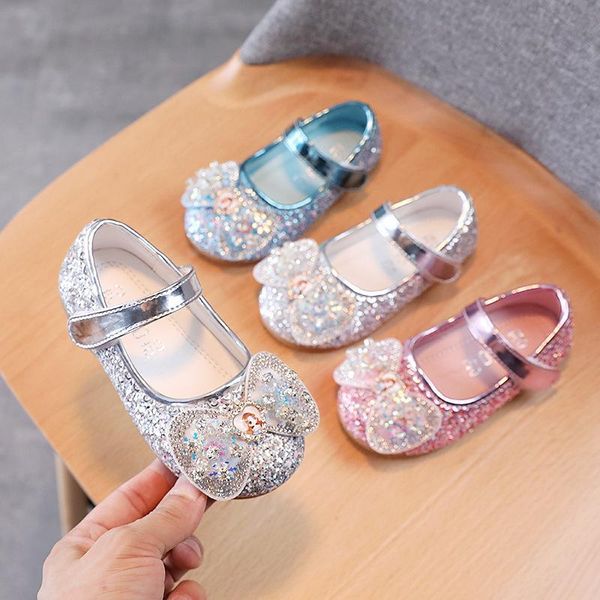 

flat shoes girls 2021 spring autumn kids baby glitter princess party fashion rhinestone mary jane toddlers butterfly, Black;grey