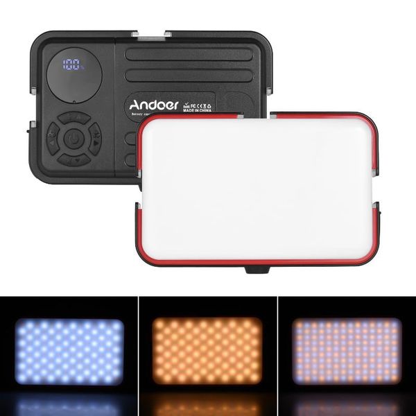 

video light pography lamp 2500k-8500k dimmable ip63 waterproof wih built-in capacity 4800mah battery cold shoe ballhead flash heads