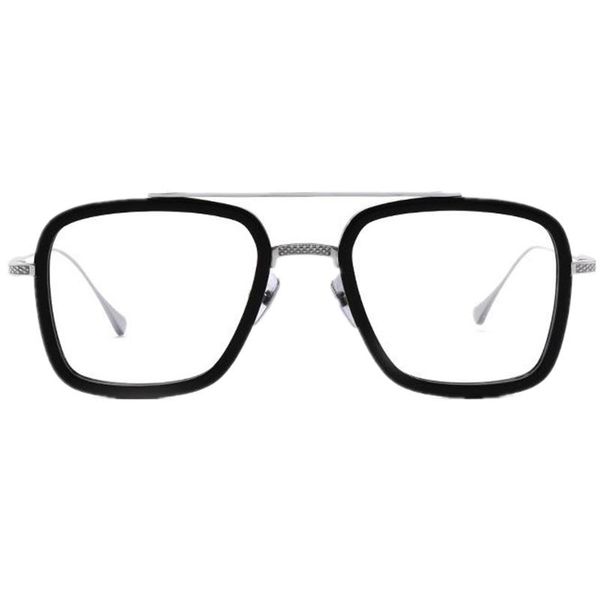 

fashion sunglasses frames luxury square bigrim frame pure-titanium apron fullrim 55-18-144 design goggles for prescription fu, Black