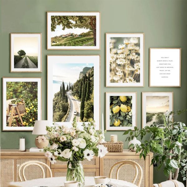 

paintings forest road castle flowers quotes wall art canvas painting nordic posters and prints pictures for living room decor