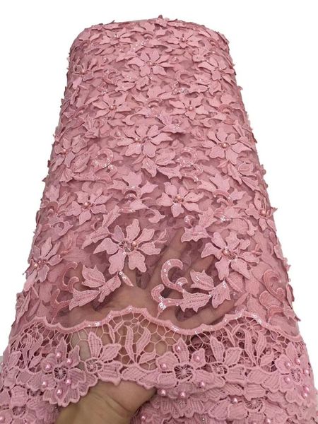 

ribbon gorgeous nigerian tulle french net lace embroidered african cord beads fabric with sequins for bridal ts9101, Pink;blue