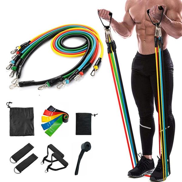 

17pcs/set latex resistance bands yoga pull rope expander fitness equipment elastic for exercise drop
