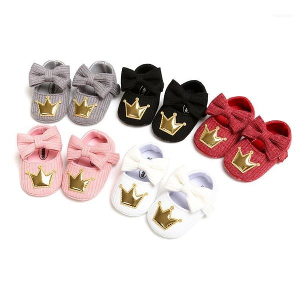 

kintting genuine cotton baby boys grils shoes moccasins crown and stars soft bottom first walkers bownot shoes1