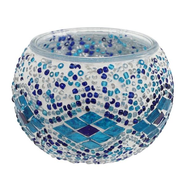 

candle holders 1pc round glass stand deskcandlestick adornment colorful