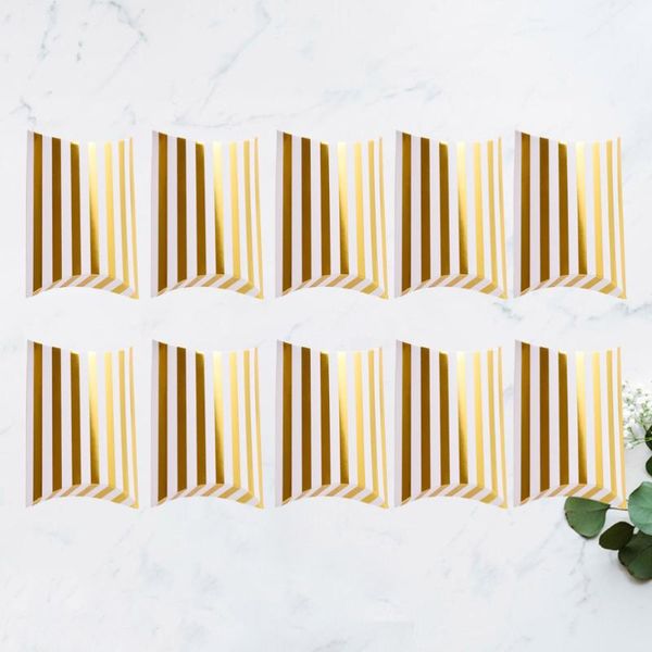 

10pcs gold stamping stripe design candy box creative pillow chocolate storage case wedding treat party favor gift wrap