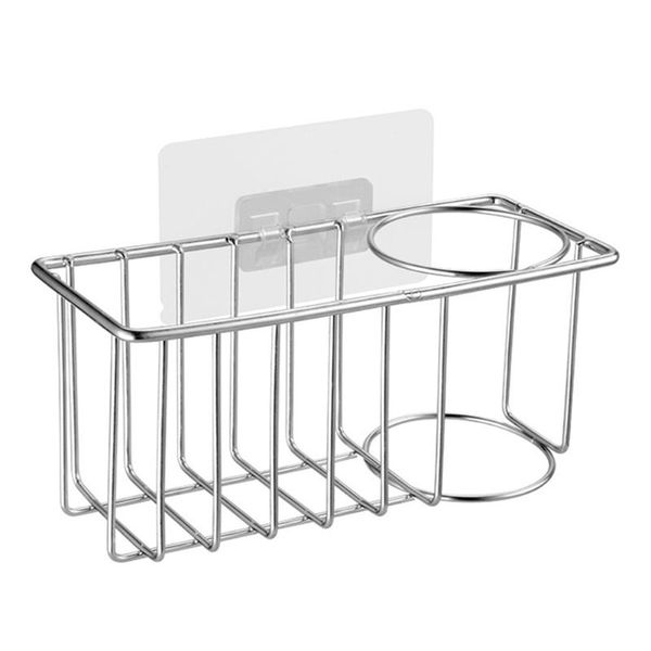 

kitchen storage & organization 2 in 1 stainless steel sponge caddy with adhesive easy install sink organizer waterproof reusable for no dril