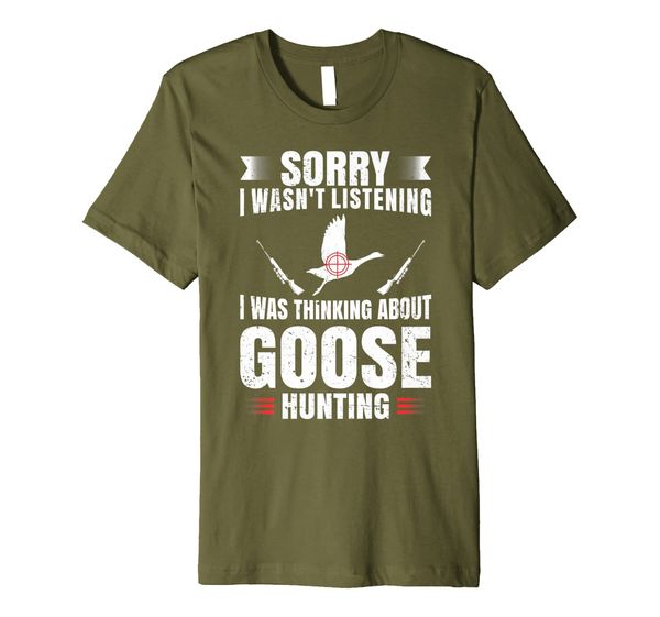 

funny goose hunting lover fan hunter hobby gun wildlife gift premium t-shirt, White;black