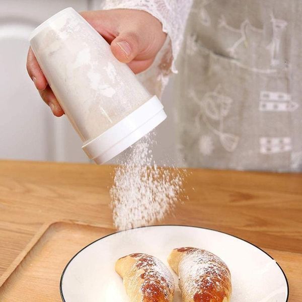 

baking & pastry tools kitchen plastic powder chocolate shaker icing sugar flour diy coffee sifter with cover bakeware