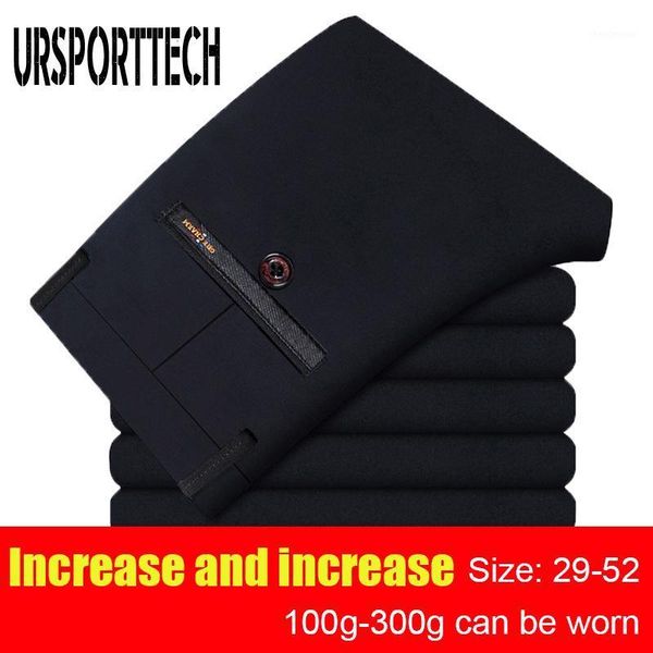 

men's pants mens suit spring autumn thick men dress straight business office formal big size classic trousers male, Black