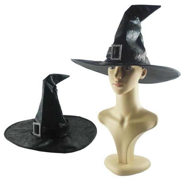 

party hats black witch women large ruched hat masquerade wizard cosplay halloween fancy dress decor drama top