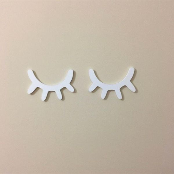 

wall stickers 1 pair sleepy eyes eyelash pattern wood sticker kids room decorative wooden ornaments bedroom background(white)