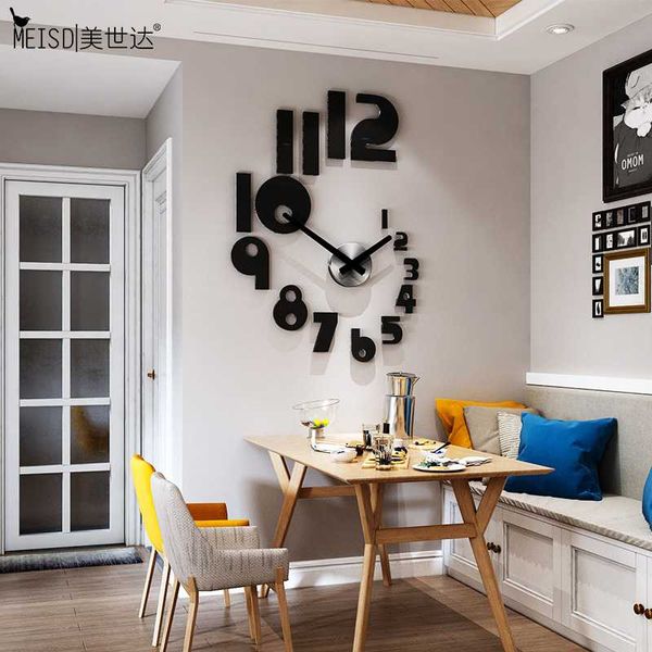 

wall clocks meisd decorative clock modern design mirror stickers living room home decor watch pointer horloge