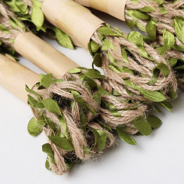 

christmas decorations 2m simulation green leaves weaving rope diy wedding birthday decoration rattan gift bouquet packaging