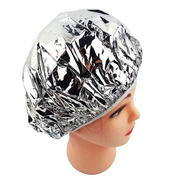

shower caps cap heat insulation aluminum foil hat elastic bathing for women hair salon bathroom