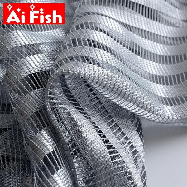 

curtain & drapes modern grey hollow stripe generous mesh fabrics tulle for living room window screen bedroom voile kitchen blinds #3