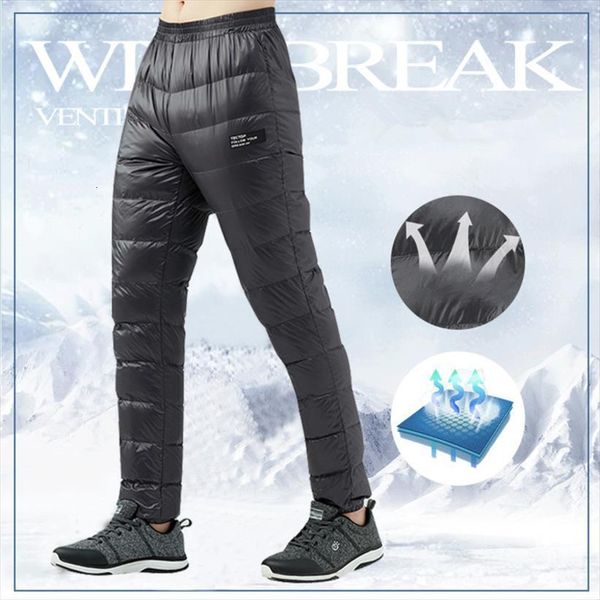 

winter ultralight duck down outwear women pants loose super light windproof plus size warm trousers about 0.25kg, Black