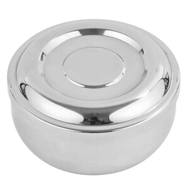 

stainless steel bowl double-walled insulated korean rice soup with lid bowls